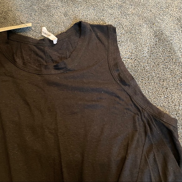 HELMUT LANG BLACK ASYMMETRIC TANK TOP - Picture 6 of 7